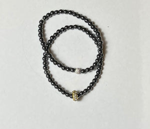 L & J COLLECTION BRACELET: STACKER PAVE BALL OR PAVE RING