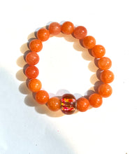 Load image into Gallery viewer, L &amp; J COLLECTION BRACELET: STACKER GLASS SWIRL CHARM (ORANGE)
