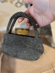 EVENING BAG: BLACK RHINESTONE