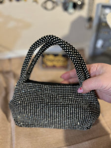 EVENING BAG: BLACK RHINESTONE