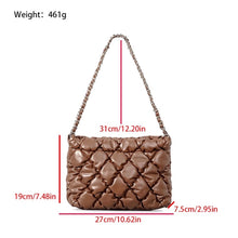 Load image into Gallery viewer, PUFFER: QUILTED CHAIN PURSE (COFFEE)
