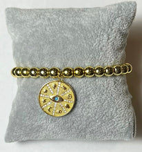 Load image into Gallery viewer, L &amp; J COLLECTION BRACELET: STACKER DISC LUCK GOLD
