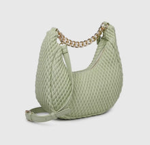 Load image into Gallery viewer, EVENING BAG: VEGAN TEXTURED CLUTCH (SAGE)
