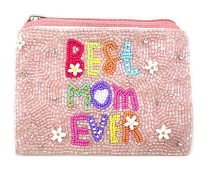 BEADED POUCH: BEST MOM
