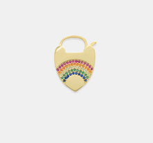 Load image into Gallery viewer, CHARM: HEART LOCK W STONES
