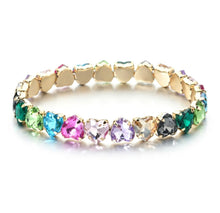 Load image into Gallery viewer, BRACELET: HEART RAINBOW STONES

