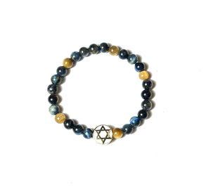 L & J COLLECTION BRACELET: STACKER JEWISH STAR WHITE CHARM.