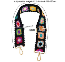 Load image into Gallery viewer, BAG STRAP: GRANNY SQUARE (BLACK)
