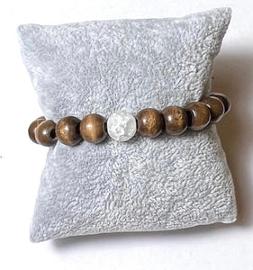 L & J COLLECTION BRACELET: STACKER WOOD BEADS