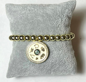 L & J COLLECTION BRACELET: STACKER DISC LUCK CHARM