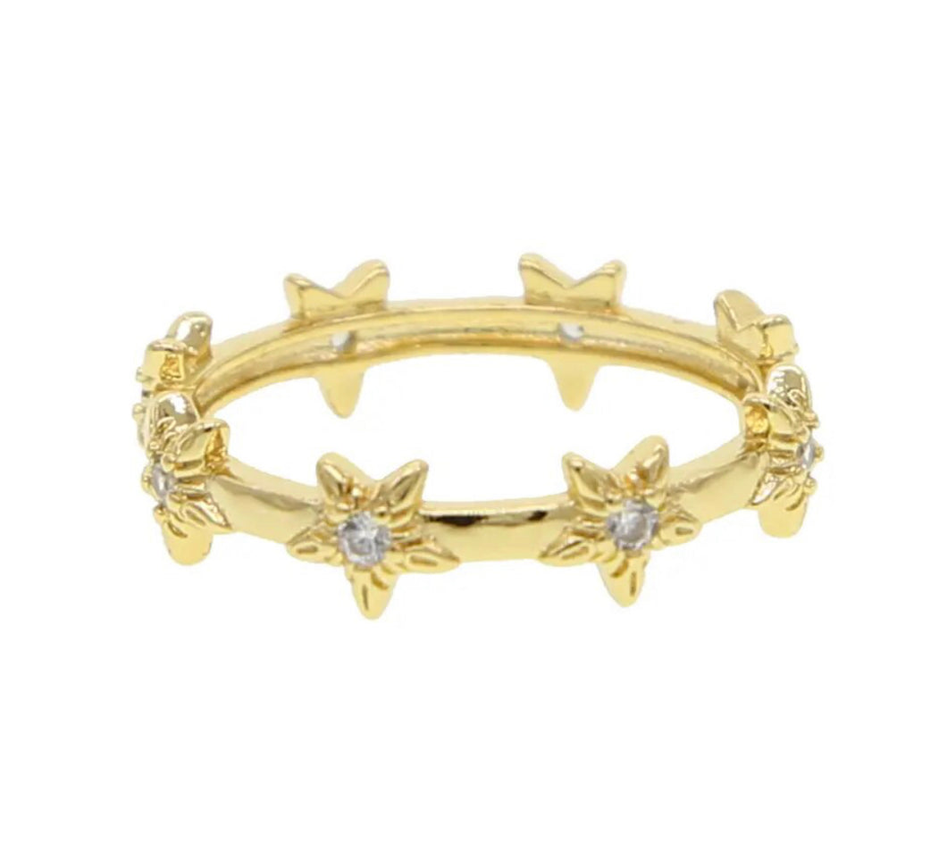 RING: STACKABLE BAND (GOLD STAR)