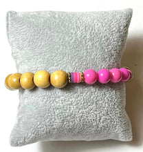 Load image into Gallery viewer, L &amp; J COLLECTION BRACELET: STACKER PASTEL W WOOD (PINK)
