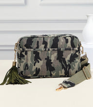 Load image into Gallery viewer, SALE CROSSBODY: CANVAS CAMO (GREEN)
