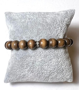 L & J COLLECTION BRACELET: STACKER WOOD BEADS