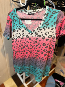 SALE: LEOPARD RAINBOW T SHIRT