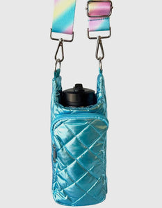 PUFFER: WATER BOTTLE CROSSBODY BAG (AQUA BLUE)