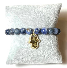 Load image into Gallery viewer, L &amp; J COLLECTION BRACELET: STACKER HAMSA PAVE CHARM
