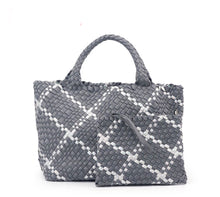 Load image into Gallery viewer, WOVEN NEOPRENE TOTE: GREY SILVER
