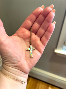 NECKLACES: CRYSTAL GARDEN CROSS