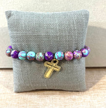 Load image into Gallery viewer, L &amp; J COLLECTION BRACELET: STACKER CROSS CHARM
