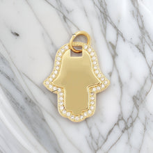 Load image into Gallery viewer, CHARM: PAVE HAMSA GOLD
