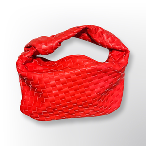 DUMPLING WOVEN BAG: BRIGHT RED/ORANGE