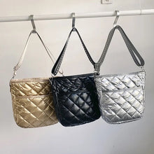 Load image into Gallery viewer, PUFFER QUILTED CROSSBODY: GOLD
