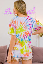 Load image into Gallery viewer, SALE TOP: TIE DYE PRINT JERSEY (WHITE)
