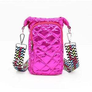 PUFFER: WATER BOTTLE CROSSBODY BAG (PINK)