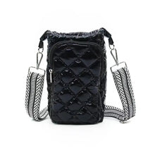 Load image into Gallery viewer, PUFFER: WATER BOTTLE CROSSBODY BAG (BLACK)
