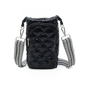 PUFFER: WATER BOTTLE CROSSBODY BAG (BLACK)