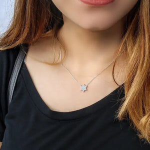 NECKLACE: PAVE JEWISH STAR (SILVER/GOLD)