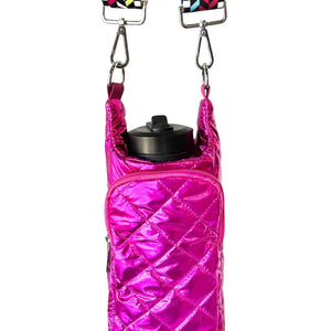 PUFFER: WATER BOTTLE CROSSBODY BAG (PINK)