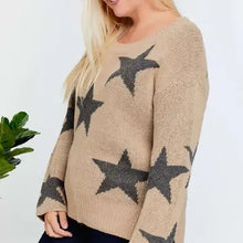 Load image into Gallery viewer, TOP: PLUS STAR KNIT SWEATER
