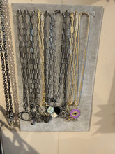 Load image into Gallery viewer, NECKLACE: PAPERCLIP CHAIN W PAVE LOVE BAR
