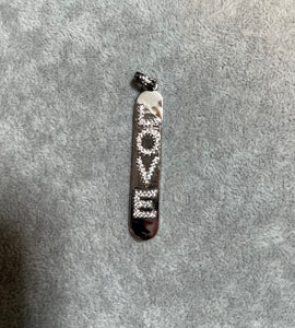 NECKLACE: PAPERCLIP CHAIN W PAVE LOVE BAR
