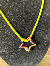 Load image into Gallery viewer, NECKLACE: ENAMEL CHAIN W FLOATING STAR (YELLOW)
