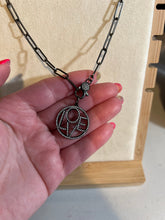 Load image into Gallery viewer, NECKLACE: PAPERCLIP CHAIN W PAVE LOVE CIRCLE
