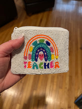 Load image into Gallery viewer, BEADED COIN PURSE: RAINBOW TEACHER

