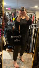 Load image into Gallery viewer, CANVAS FRINGE TOTE: SUMMER VIBES (BLACK)
