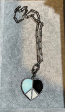 Load image into Gallery viewer, NECKLACE: PAPERCLIP CHAIN W ENAMEL PEACE HEART
