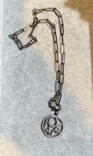 Load image into Gallery viewer, NECKLACE: PAPERCLIP CHAIN W PAVE LOVE CIRCLE
