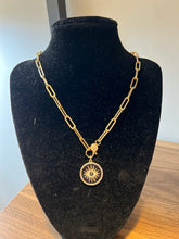 Load image into Gallery viewer, NECKLACE: PAPERCLIP CHAIN W ENAMEL BLACK EYE
