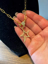 Load image into Gallery viewer, NECKLACE: PAPERCLIP CHAIN W PAVE STAR
