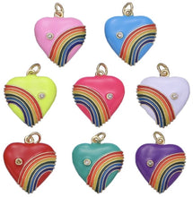 Load image into Gallery viewer, CHARM: ENAMEL RAINBOW HEART
