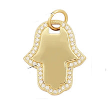 Load image into Gallery viewer, CHARM: PAVE HAMSA GOLD
