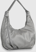 Load image into Gallery viewer, VEGAN BAG: RHINESTONE ACCENT (SILVER)
