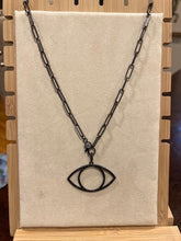 Load image into Gallery viewer, NECKLACE: PAPERCLIP CHAIN W PAVE EYE
