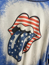 Load image into Gallery viewer, SALE TOP: BLEACHED PATRIOTIC LIPS

