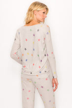 Load image into Gallery viewer, TOP: MULTI COLOR TAUPE STAR SWEATSHIRT
